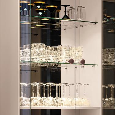 Imagem de Cristaleira de Vidro com Espelho River Cinamomo/Off White H01 - D'Rossi