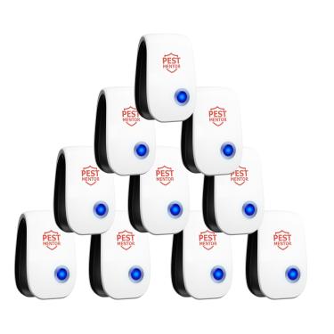 Imagem de Repelente ultrassônico de pragas, plug-in eletrônico para roedores, mosquitos, baratas, aranhas, formigas e muito mais, seguro, silencioso, eficiente em energia, 10 pacotes