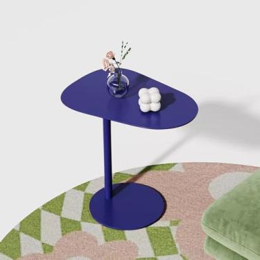 Imagem de Mesa de canto em forma de C para sofá deslizante embaixo - mesa lateral pequena para sala de estar, mesa lateral de sofá de quarto - móveis que economizam espaço