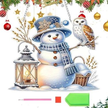 Imagem de Enfeites de arte de strass de Natal - Kit de artesanato em acrílico 2D | Pingentes de decoração de Natal, para iniciantes, decoração de casa, guirlanda de escritório, , janela, férias, festa