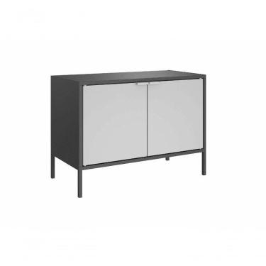 Imagem de Balcão Baixo Multiúso Itatiaia Smart - 2 Portas - Preto Matte C- Cinza