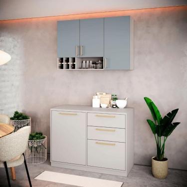 Imagem de Cozinha Compacta Itatiaia Essence 120cm Em Madeira Fendi-gris