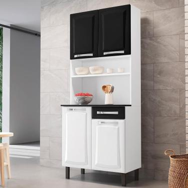 Imagem de Kit Cozinha Compacta Pratika 80cm Em Aço Itatiaia Branco E Preto