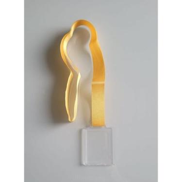 Imagem de Medalha Esportiva com Fita Acrílico Quadrada Irmossi 5cm, Incolor, UNI