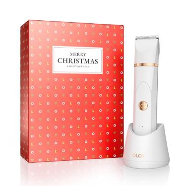 Imagem de Aparador elétrico de pelos corporais - Aparador de virilha para homens - Aparador de biquíni feminino - Aparador de barbeador molhado/seco, cabeças de lâmina de cerâmica substituíveis, base de recarga