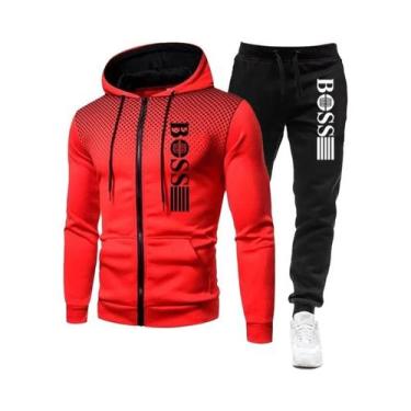 Imagem de Conjunto De Moletom Com Zíper E Calças Casuais Para Homens, Roupas Esp