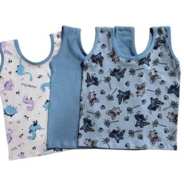 Imagem de Camiseta recem nascido menino kit 3 camisetas regatas infantil - CLECI