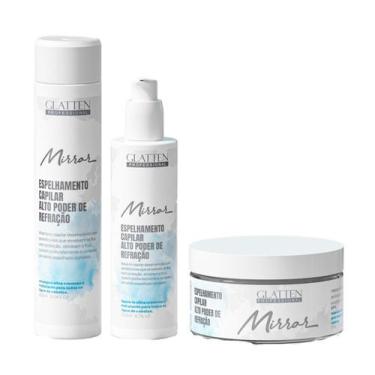 Imagem de Glatten Mirror Shampoo e Máscara e Leave-in
