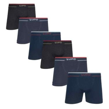 Imagem de kit 6 Cuecas Boxer Box Lupo Microfibra Original Esporte Atacado Sem At