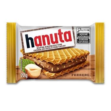 Imagem de Biscoito Wafer Ferrero Hanuta Creme de Avelã e Cacau 22g, Ferrero