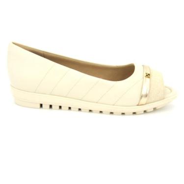Imagem de Sapatilha Piccadilly Original Bico Aberto Baixo Feminino 007, 37, Crem