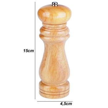 Imagem de Moedor De Pimenta, Sal De Madeira Manual De 15cm Cbrn06700 - Wincy