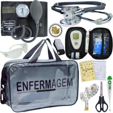 Imagem de Kit Enfermagem + Aparelho Medidor Glicose Completo Premium - Love Saud