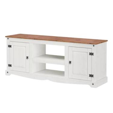 Imagem de Rack Grande 2 Portas Madeira Maciça - moblix, Branco