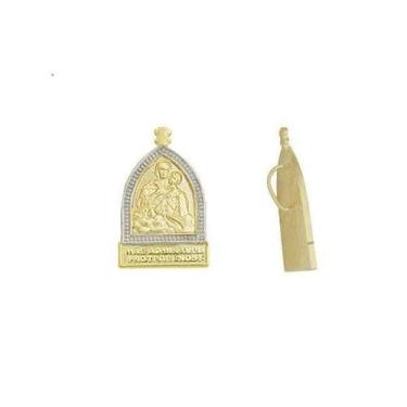 Imagem de Pingente Mãe Rainha Passante 20Mm Com Ródio - Brilhante Folheados