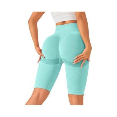Imagem de Leggings Esportivas Sem Costura Para Mulheres, Shorts De Yoga Com Cont