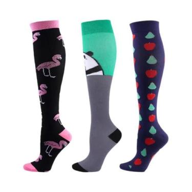 Imagem de Meias De Compressão Para Mulheres E Homens, 3 Pares, Até O Joelho, 30M