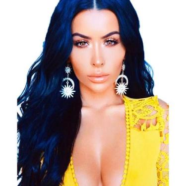 Imagem de Brincos Feminino Sobrepor Delicado Lua Estrela Argola Festa - - anjo d