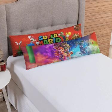 Imagem de Travesseiro De Corpo Infantil 75cm X 20cm Kit 02 Peças Mario