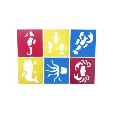 Imagem de Estênceis De Desenho Artístico DIY Para Crianças, 6 Peças, Réguas De P