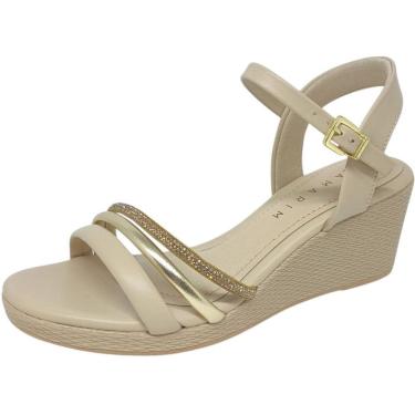 Imagem de Sandália Feminina Anabela Tiras Strass Elegante Ramarim