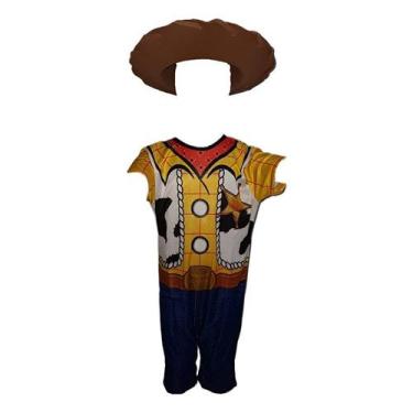 Imagem de Fantasia Infantil Roupa Woody Com Chapéu - Genérica, Amarelo, P, Polié