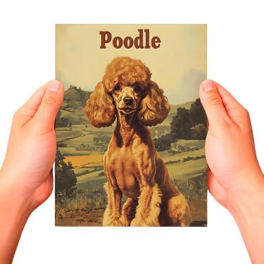 Imagem de Placa Decorativa Raças Cachorro Vintage Poodle