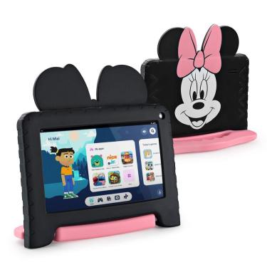 Imagem de Tablet Multi Minnie com Controle Parental 7 pol 4GB RAM 64GB Android 13 Quad Core + Case + Wi-fi - NB414