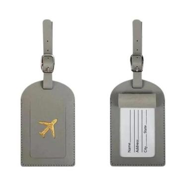 Imagem de Etiqueta De Bagagem Em Couro Estampado Para Malas De Negócios, Identif