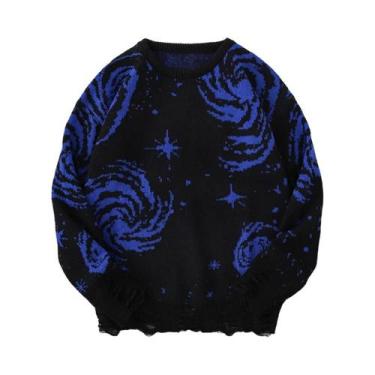 Imagem de Suéter Casual Masculino Com Estampa De Céu Estrelado E Gola Redonda - 