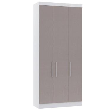 Imagem de Guarda Roupa Modulado 101,5cm 3 Portas Alpes Luciane Móveis Branco Pf-cinammon Pf