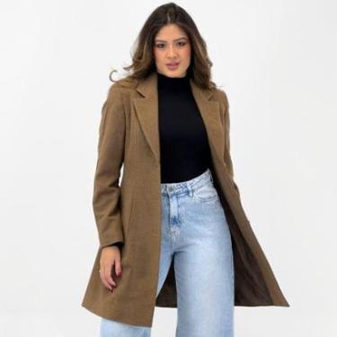 Imagem de Casaco Malise 7/8 em Lã Batida Velour Nervuras Feminino-Feminino