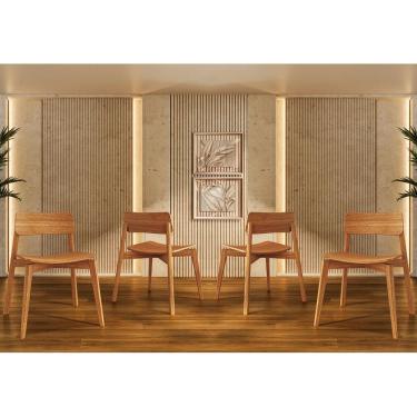 Imagem de Conjunto Nature com 4 Cadeiras Madeira Pinus Rústico Claro