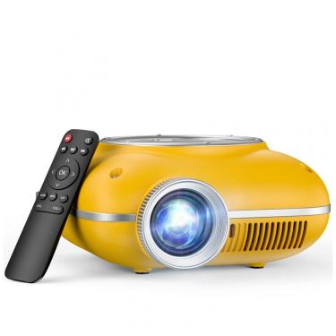 Imagem de Mini Projetor HOMPOW Amarelo Bluetooth 1080P Portátil 720P Nativo