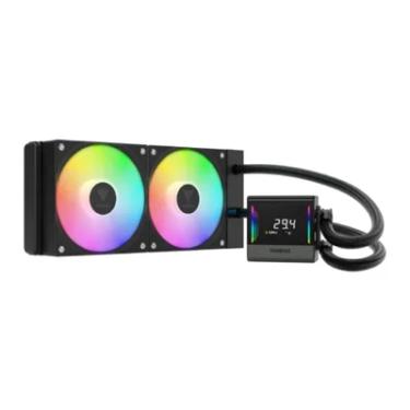 Imagem de Water Cooler Gamdias Chione E4, ARGB, 240mm,  AMD/Intel, Display Lcd, Preto - Chione E4-240