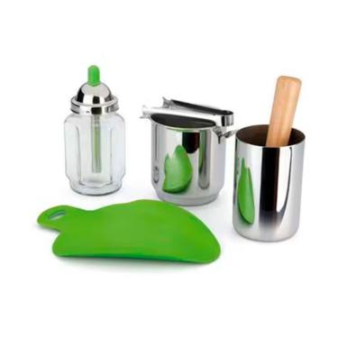 Imagem de Conjunto para Caipirinha Forma em Aço Inox para Preparo de Bebidas com Apoio