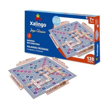 Imagem de Jogo de Palavras Cruzadas 120 Peças Educativo para Desenvolvimento do Pensamento Lógico Xalingo Brinquedos