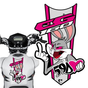 Imagem de Adesivo Faixa Gravata Sem Resina Moto Cg 150/160 Pernalonga Rosa Cor Cg 160