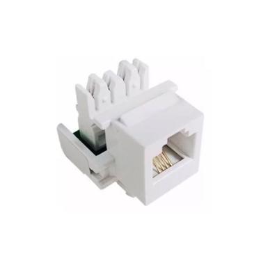 Imagem de Conector Fêmea Keystone RJ11 Cat3 Keystone para Sistemas de Cabeamento de Voz e Imagens com Terminais 110 IDC Branco 1