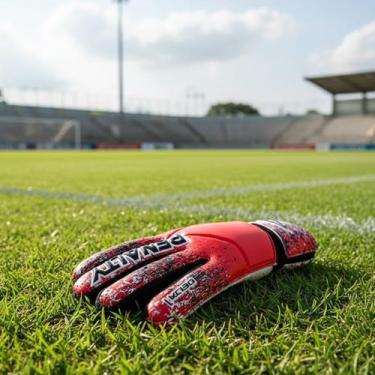 Imagem de Luva Goleiro Juvenil Penalty Delta 1, Vermelho, Preto, 7