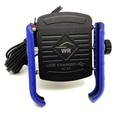 Imagem de Suporte de Celular para Moto com Base em Alumínio e USB Turbo QC3.0, A