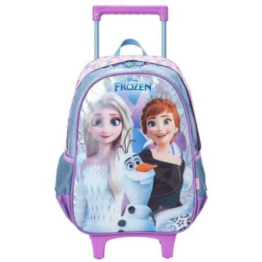 Imagem de Mochila De Rodinhas Escolar Infantil Disney Frozen Elza Anna, Roxo