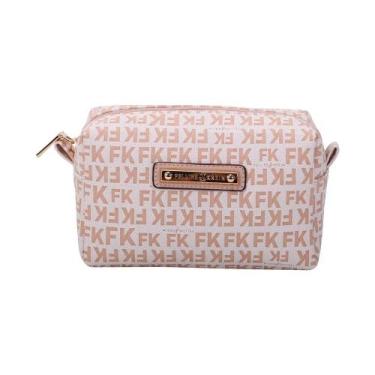 Imagem de Necessaire Feminina Fellipe Krein Fk660 Monograma Premium, Nude