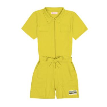 Imagem de Macaquinho Amarelo Infantil Laço D'Way, Amarelo, 18