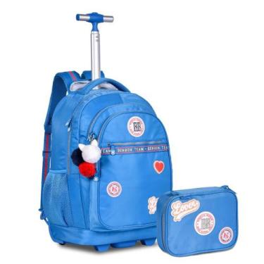 Imagem de Mochila Rodas Rebecca Bonbon Com Estojo Box Juvenil Escolar - Clio Sty