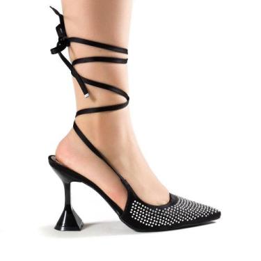 Imagem de Sapato Feminino Lia Line Metalizado Preto, 37