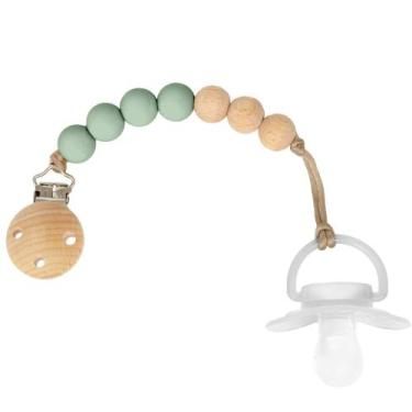 Imagem de Prendedor De Chupeta Silicone E Bambu Verde - Buba