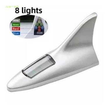 Imagem de Antena Automotiva Solar com Led Pisca Pisca Shark Prata