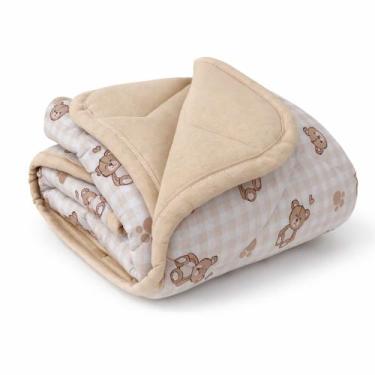 Imagem de Edredom De Berço Malha Algodão Linha Baby Infantil Bebê Estampado Fofi