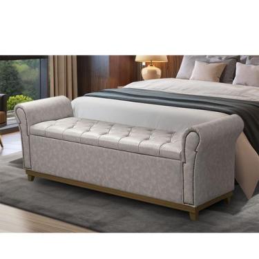 Imagem de Baú Para Quarto Cama Box Queen Size material sintético Estofado - D'Ju